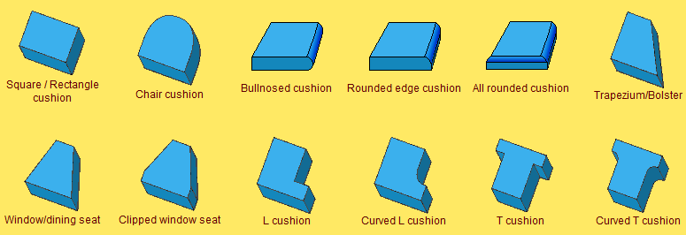 upholstery foam shape examples